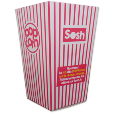 Boite à popcorn moyen format en carton